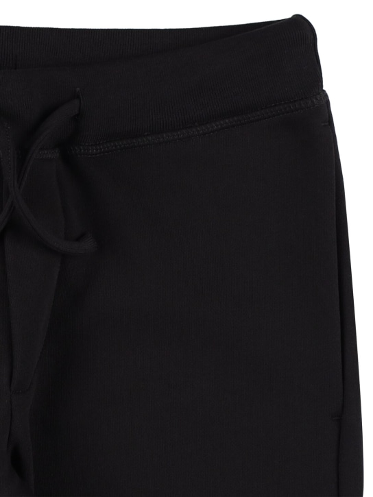 Dsquared2: Rubberized logo cotton jersey sweatpants - Black - kids-boys_1 | Luisa Via Roma
