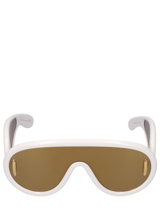 Loewe: Gafas de sol máscara - Marfil/Café - men_0 | Luisa Via Roma