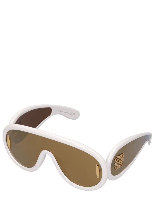 Loewe: Paula's Ibiza mask sunglasses - Ivory/Brown - women_1 | Luisa Via Roma