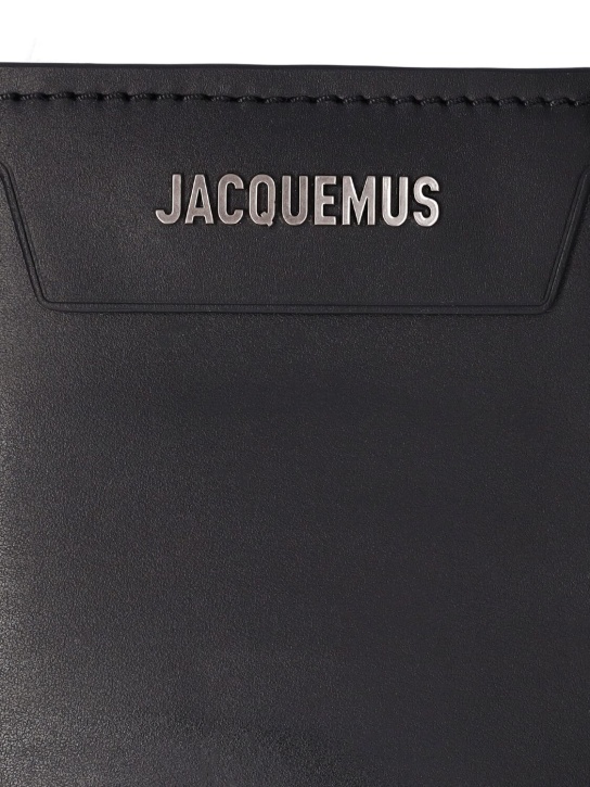 Jacquemus: Le Porte Poche Meunier leather wallet - Black - men_1 | Luisa Via Roma