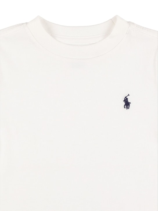Polo Ralph Lauren: Camiseta de jersey de algodón con logo bordado - kids-girls_1 | Luisa Via Roma