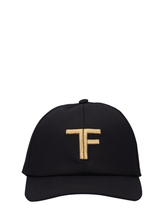 Tom Ford: Logo canvas cap - Black/Gold - men_0 | Luisa Via Roma
