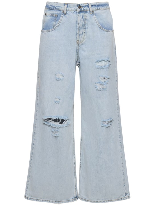 Jaded London: Colossus busted bleach wash flared jeans - men_0 | Luisa Via Roma
