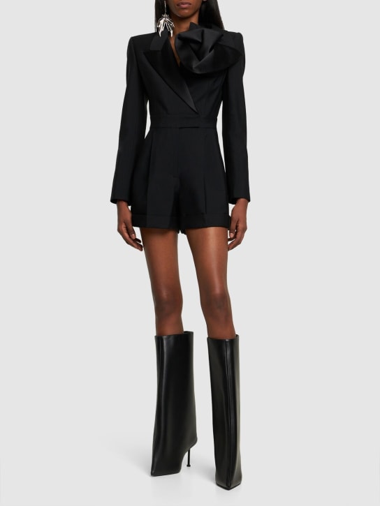 Alexander McQueen: Sartorial羊毛连身裤 - 黑色 - women_1 | Luisa Via Roma