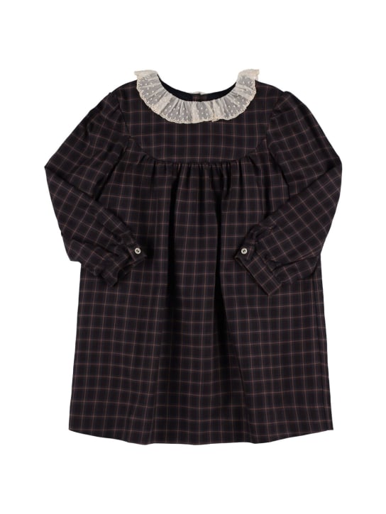 Bonpoint: Tamiko cotton dress - Koyu Gri - kids-girls_0 | Luisa Via Roma