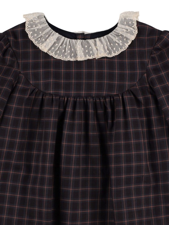 Bonpoint: Vestido de algodón - Gris Oscuro - kids-girls_1 | Luisa Via Roma