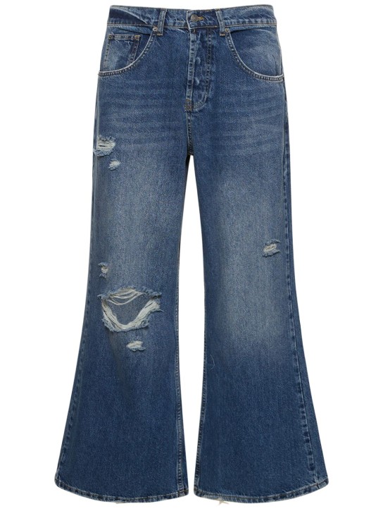 Jaded London: Colossus busted bleach wash flared jeans - Blue - men_0 | Luisa Via Roma