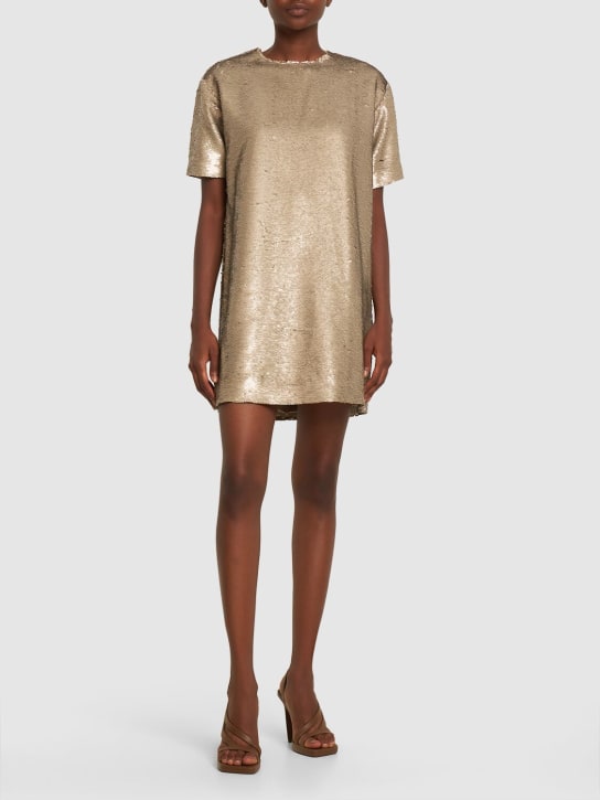The Frankie Shop: Riley embellished mini dress - Gold - women_1 | Luisa Via Roma