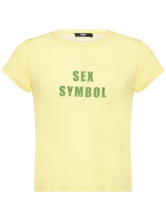 Jaded London: T-shirt en viscose floquée Sex Symbol - Jaune/Vert - men_0 | Luisa Via Roma