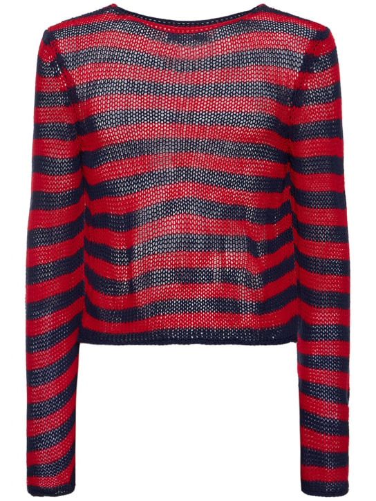 Jaded London: Striped acrylic sweater w/ slashed neck - men_0 | Luisa Via Roma