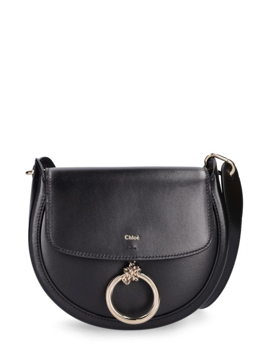 Chloé: Small Arlene leather shoulder bag - Black - women_0 | Luisa Via Roma
