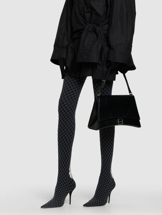 Balenciaga: Medium Crush leather shoulder bag - Siyah - women_1 | Luisa Via Roma
