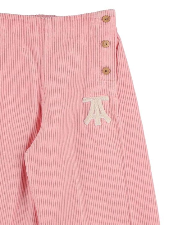 The Animals Observatory: Corduroy cotton pants - Pink - kids-girls_1 | Luisa Via Roma