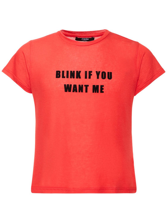 Jaded London: T-shirt Blink if You Want Me in viscosa - Rosso/Nero - men_0 | Luisa Via Roma