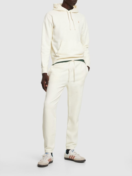 Polo Ralph Lauren: Sweat-shirt en coton à capuche à logo - Clubhouse Cream - men_1 | Luisa Via Roma