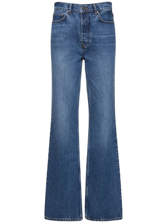 ANINE BING: Olsen high rise straight jeans - Blue - women_0 | Luisa Via Roma