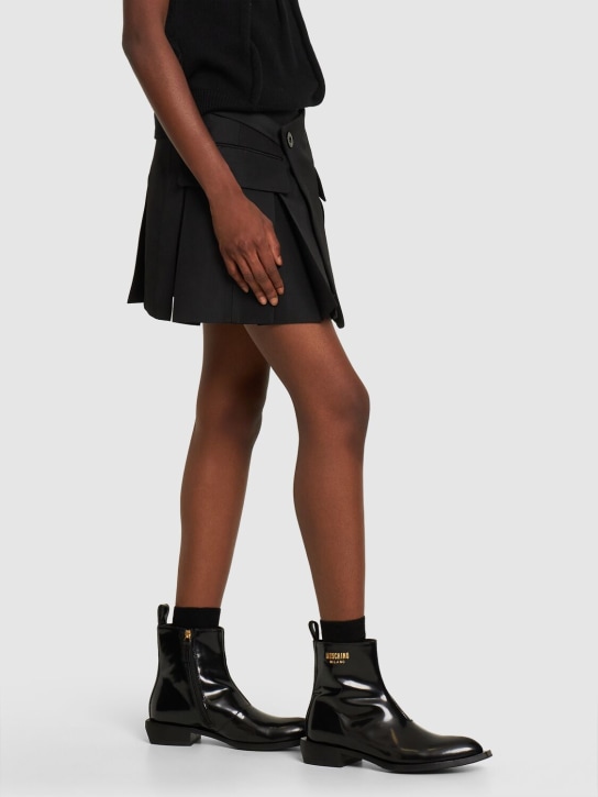 Moschino: Botas de piel cepillada 40mm - Negro - women_1 | Luisa Via Roma