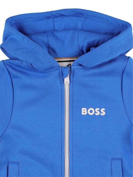 Boss: Cotton blend hoodie & sweatpants w/ logo - kids-boys_1 | Luisa Via Roma