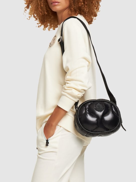 Moncler: Delilah quilted nylon crossbody bag - Siyah - women_1 | Luisa Via Roma