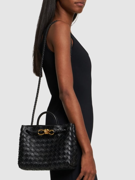 Bottega Veneta: Small Andiamo leather top handle bag - Black - women_1 | Luisa Via Roma
