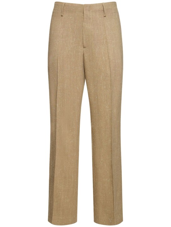 Nanushka: Viscose & silk formal pants - Beige - men_0 | Luisa Via Roma