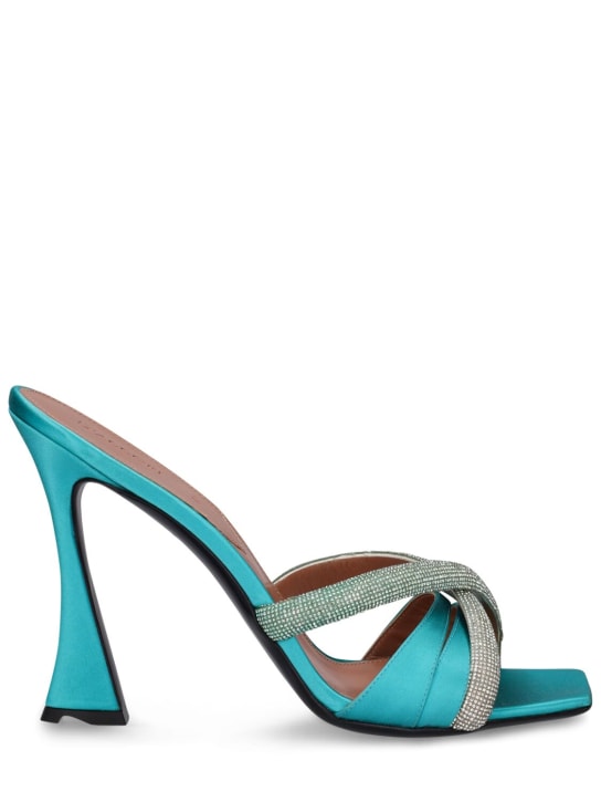 D'accori: 100mm Lust satin & crystals sandals - Açık Mavi - women_0 | Luisa Via Roma