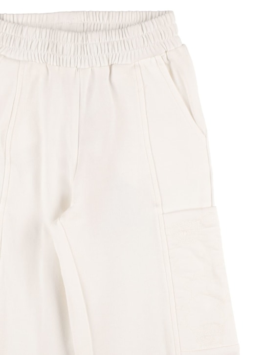 Chiara Ferragni: Logo混棉工装裤 - 白色 - kids-girls_1 | Luisa Via Roma
