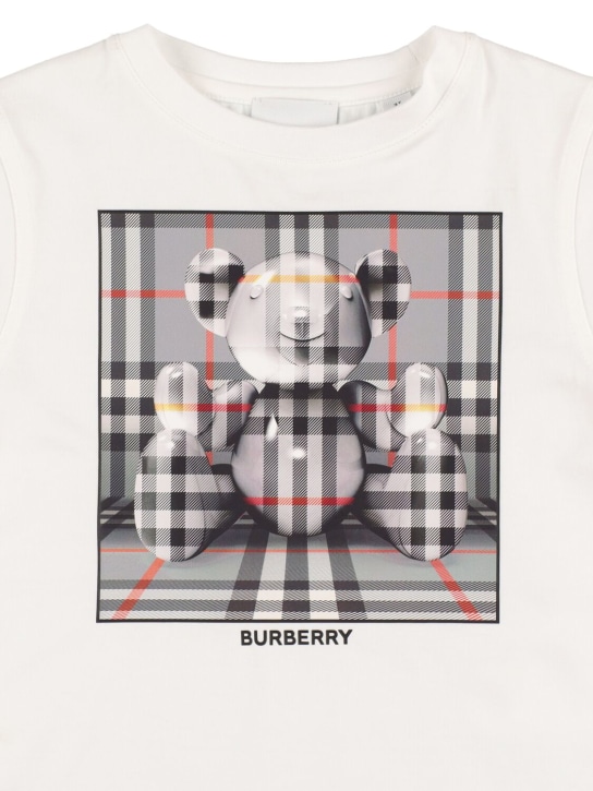Burberry: T-Shirt aus Baumwolljersey mit Logodruck - Weiß - kids-boys_1 | Luisa Via Roma