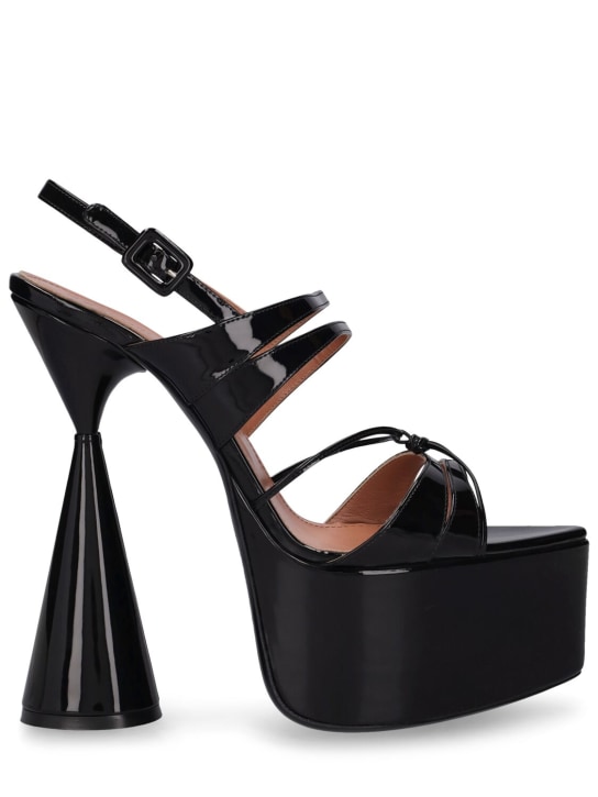 D'accori: 150mm Belle patent leather sandals - Black - women_0 | Luisa Via Roma