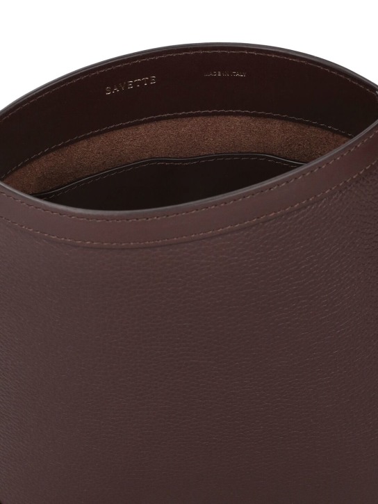Savette: Bucket leather shoulder bag - Brown - women_5 | Luisa Via Roma