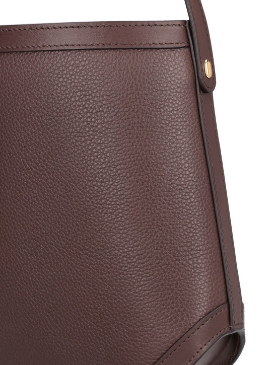 Savette: Bucket leather shoulder bag - Brown - women_3 | Luisa Via Roma