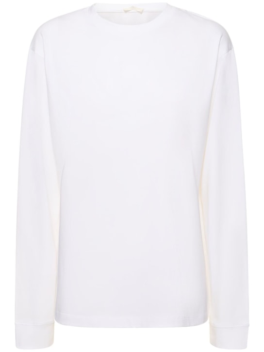 The Row: Langärmeliges T-Shirt aus Baumwolljersey „Ciles“ - Weiß - women_0 | Luisa Via Roma
