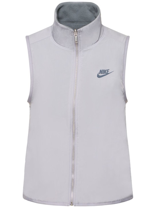 Nike: Nylon zip vest - Pewter/Smoke Gr - women_0 | Luisa Via Roma