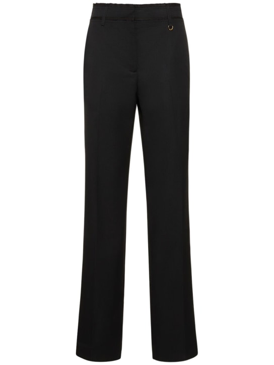 Jacquemus: Le Pantalon Ficelle ウールクレープパンツ - ブラック - women_0 | Luisa Via Roma