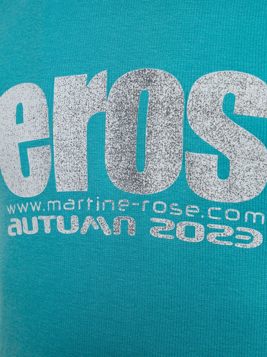 Martine Rose: T-shirt en jersey de coton imprimé Eros - Cyan - men_1 | Luisa Via Roma