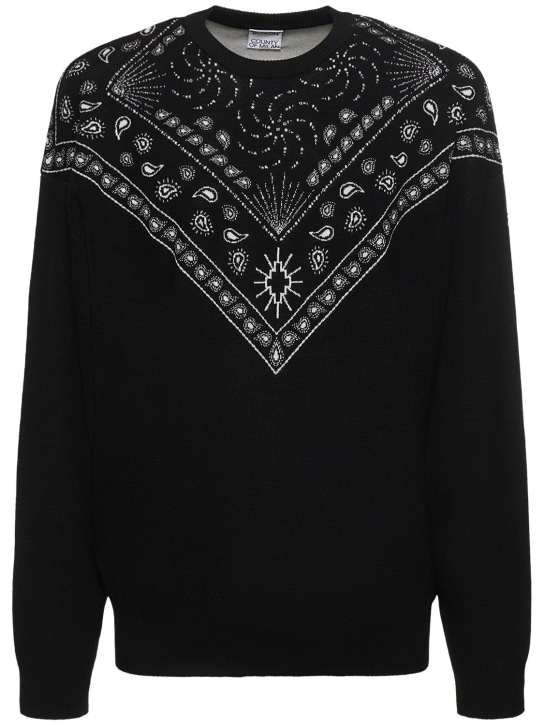 Bandana print wool blend knit sweater - Marcelo Burlon County Of