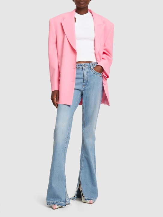Magda Butrym: Oversize silk blend cady blazer - Pink - women_1 | Luisa Via Roma
