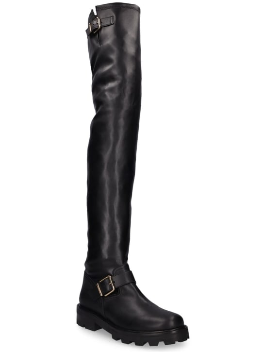 Jimmy Choo: 20mm hohe Overkneestiefel aus Kunstleder - women_2 | Luisa Via Roma