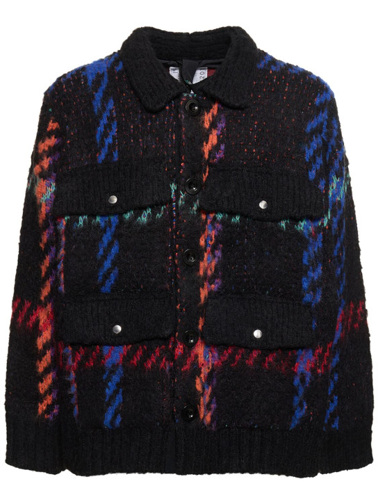 Sacai: Jacquard knit jacket - Multicolor - men_0 | Luisa Via Roma