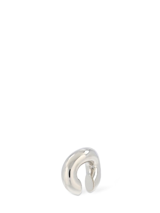 Balenciaga: Bijou d'oreille en laiton Loop - Shiny Silver - women_0 | Luisa Via Roma