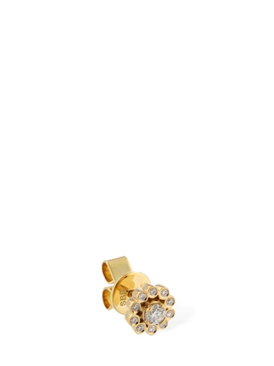 Sophie Bille Brahe: Soleil de Fleur diamond mono earring - Gold/Crystal - women_0 | Luisa Via Roma
