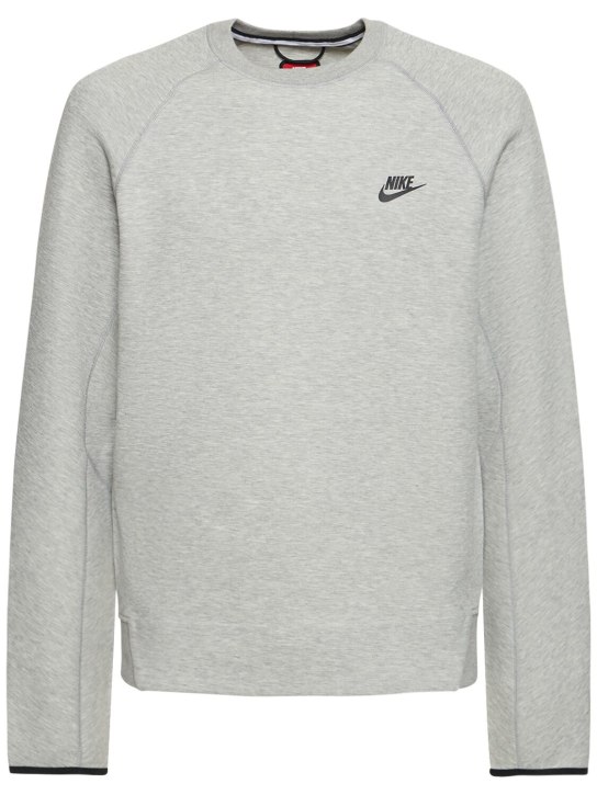 Nike: Langärmeliges Oberteil aus Techno-Fleece - Dk Grey Heather - men_0 | Luisa Via Roma