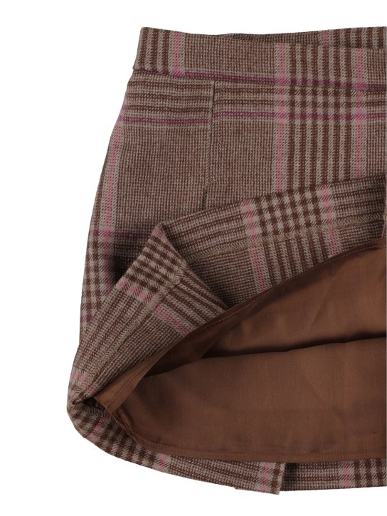 Bonpoint: Tutti wool skirt - Brown/Pink - kids-girls_1 | Luisa Via Roma