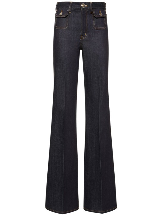 Giambattista Valli: Medium waist flared denim jeans - Blue - women_0 | Luisa Via Roma