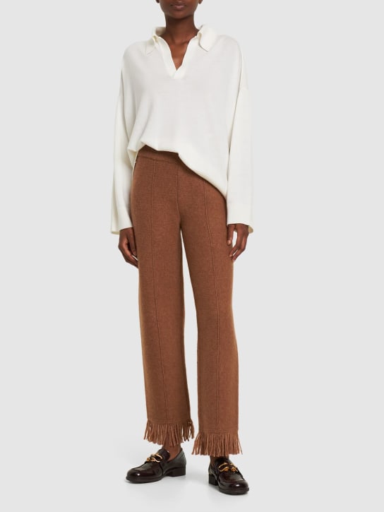Alanui: A Finest cashmere blend pants - Brown - women_1 | Luisa Via Roma