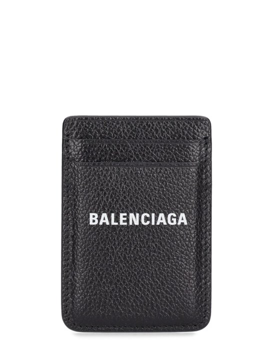 Balenciaga: Magnet card holder - Schwarz - men_0 | Luisa Via Roma