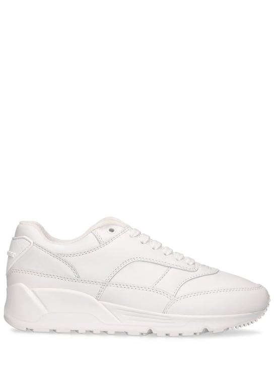 Saint Laurent: Bump leather sneakers - Optic White - men_0 | Luisa Via Roma
