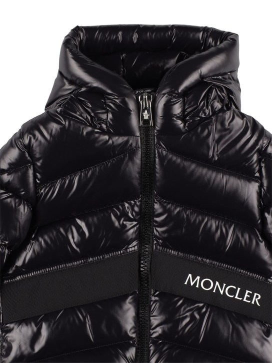 Moncler: Groseiller nylon laqué down jacket - Black - kids-boys_1 | Luisa Via Roma