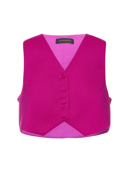 The Andamane: Nadine cropped crepe satin vest - Pink - women_0 | Luisa Via Roma