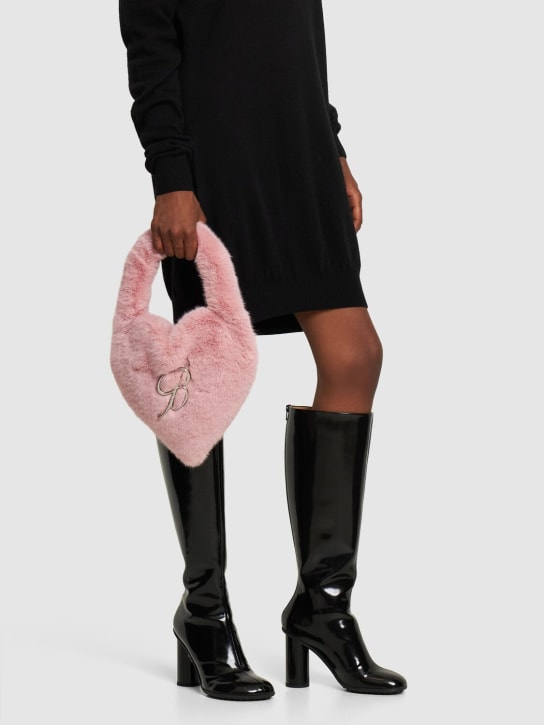 Blumarine: Handtasche aus Kunstpelz - Chulk Pink - women_1 | Luisa Via Roma